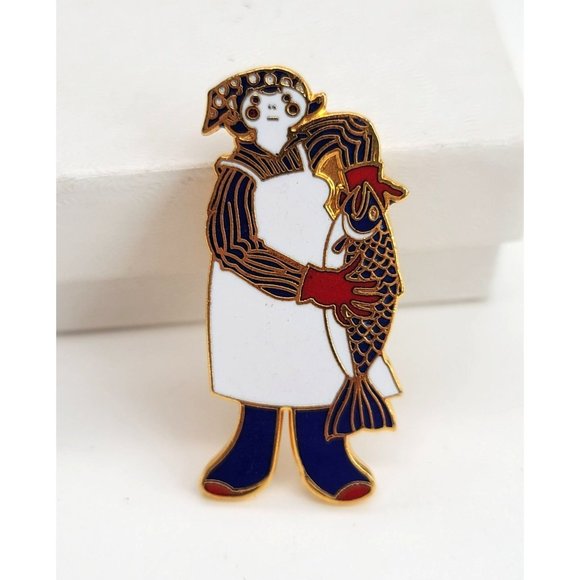 Vintage Seven Pin Brooch Lot Round Rabbit Dinosaur Jupiter Cook 1970s CT525 - Picture 10 of 16